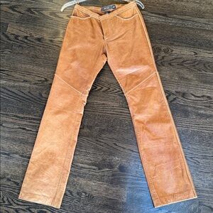 VINTAGE GAP Genuine Brown Leather Boot Cut Pants